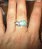 Яскравий персень із натуральною природною бірюзою "Черепашка", розмір 17,5, фото 3