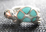 Яскравий персень із натуральною природною бірюзою "Черепашка", розмір 17,5, фото 9