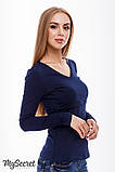 Облягаючий лонгслів для годування ADRIANNA 11.38.021 синій, фото 3
