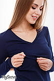 Облягаючий лонгслів для годування ADRIANNA 11.38.021 синій, фото 4