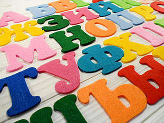 Букви з фетру RU, UA (поштучно)