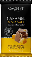 Шоколад CACHET (КАШЕТ) молочний 32% какао з карамеллю і морською сіллю Бельгія 300г
