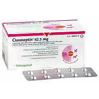 Клавасептин (Clavaseptin) 62,5 мг 10 табл. - Vetoquinol для кошек и собак - аналог Синулокс