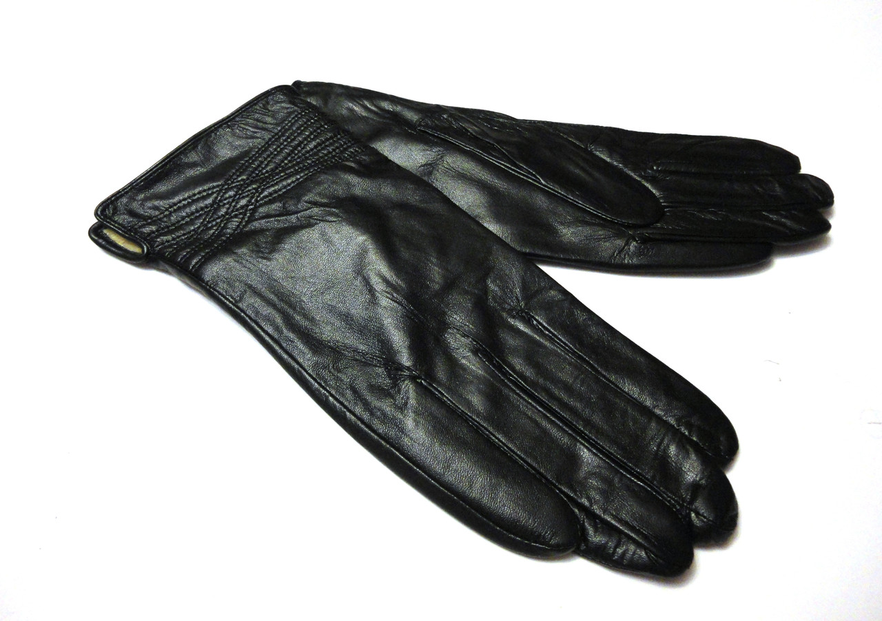 Жіночі рукавички із натуральної шкіри з орнаментом.