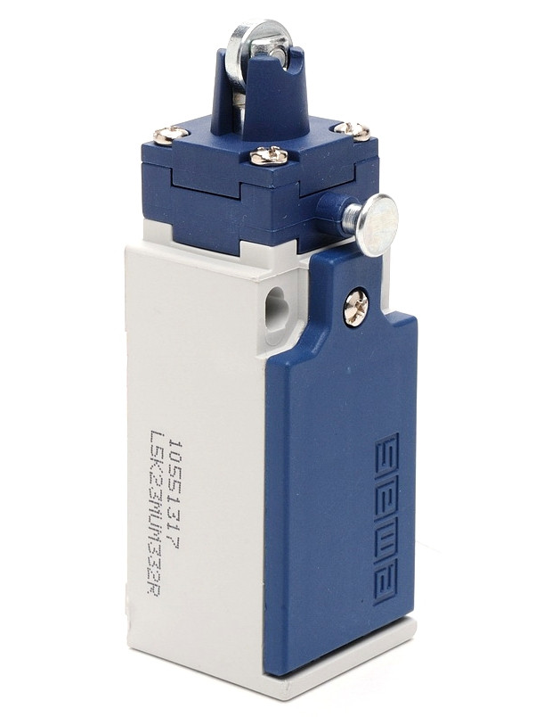 Вимикач кінцевий з пластикової консоллю і металевим роликом d=13mm з фіксацией (1НО+1НЗ), фото 1