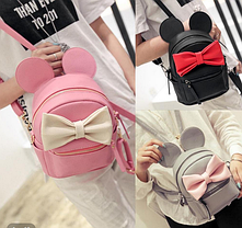 Дитячі міні рюкзак з бантиком і вушками Мінні Маус, фото 3