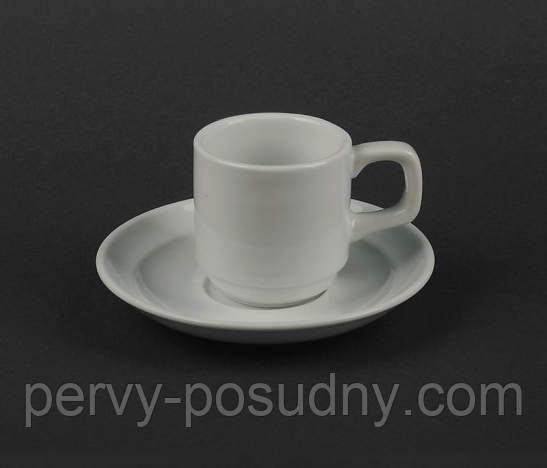 Чашка біла кавова 90 мл із блюдцем HR1326 (6 пар)