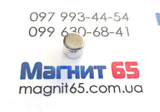 Неодимовый магнит диск D6*H5 сила сцепления 1,1 кг - фото 2 - id-p82075866