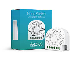 Вставне реле з лічильником електроенергії Aeotec Nano Switch with Power Metering ― AEOEZW116