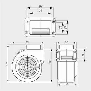Нагнітальний вентилятор MPLUSM WPA HL 130 (380 м3/год) з датчиком Холла, фото 3