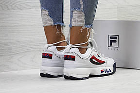 Жіночі кросівки Fila,білі з червоним, фото 2