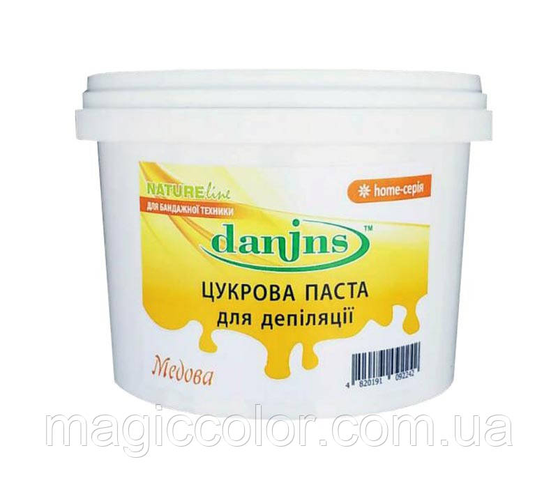 Цукрова паста для шугарингу для епіляції на великій поверхні 500 г. Медова. Danins
