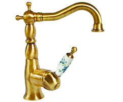 Бронзовий змішувач для умивальника в стилі Прованс Bugnatese Oxford 6313