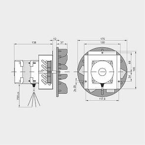 Витяжний вентилятор MPLUSM WWK 180/60W, фото 3
