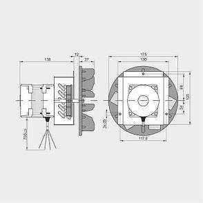 Витяжний вентилятор MPLUSM WWK 180/75W, фото 3