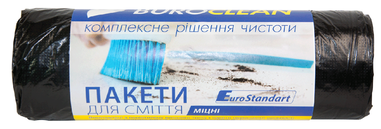 Пакеты для мусора 160л/10шт Eurostandart, прочные, черные BuroClean