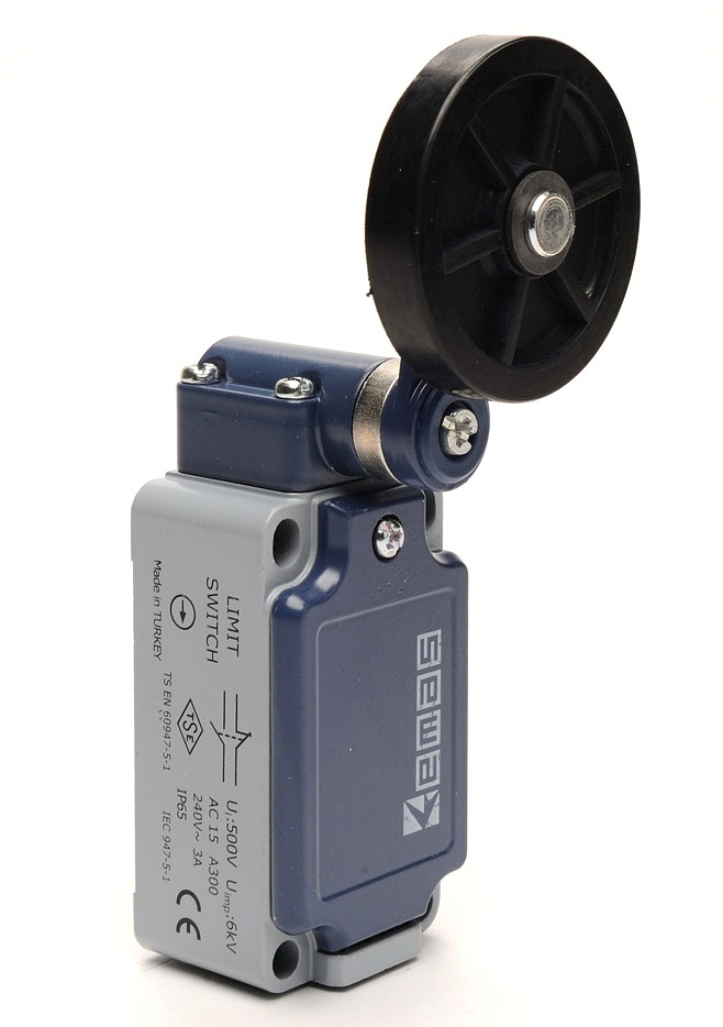 Вимикач кінцевий з гумовим валиком d=50mm (1НО+1НЗ), фото 1