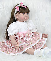 Кукла реборн Адора 65 см в дорогом красивом платье