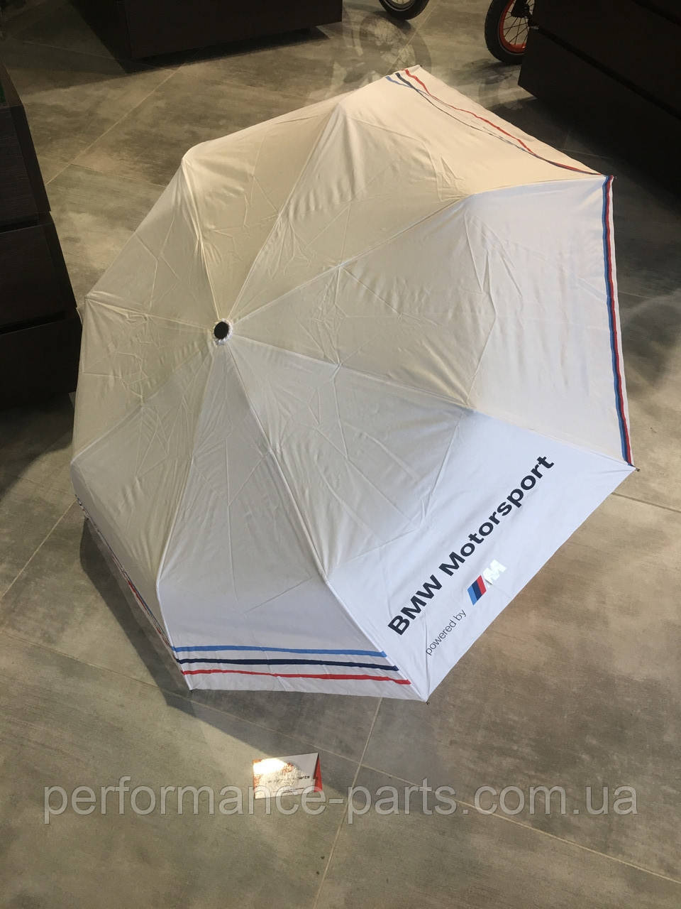 Парасолька складана BMW Motorsport Pocket Umbrella, White, 80232285874. Оригінал. Білого кольору, фото 1