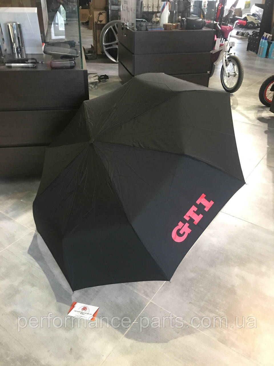 Зонт складаний VOLKSWAGEN GTI POCKET UMBRELLA, 5GB087602. Оригінал. Чорного кольору