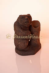 Статуетка Ведмідь з дуплом на підставці великий