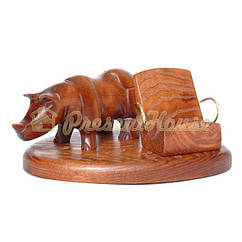 Підставка під смартфон зі скульптурою носоріг