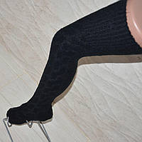 Жіночі теплі гетры з бавовни, вище коліна черного кольору, довжина 60 см.
