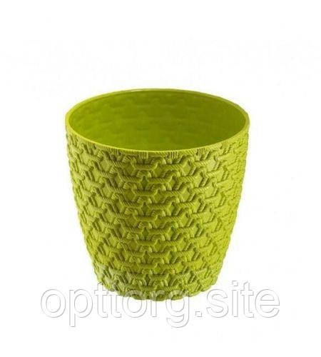 Горщик для квітів В'язання No 1 0,75 л з підставкою Elif Plastik 446
