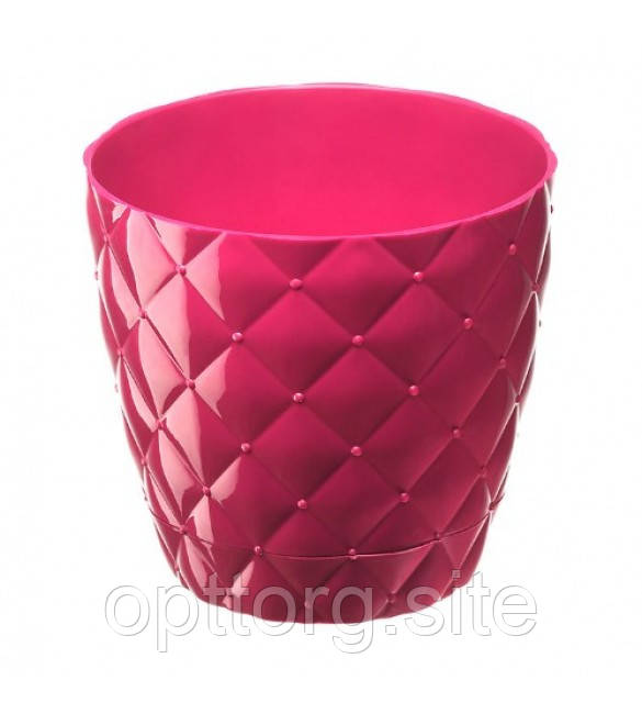 Горщик для квітів Капітон No1 0,75 л з підставкою Elif Plastik 435
