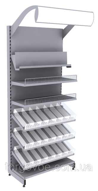 Новые торговые стеллажи под кондитерку кондитерские полки. Стеллаж под кондитерские изделия - фото 1 - id-p609010