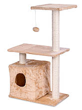 Кігтеточка "Ігровий майданчик" бежевий Pethaus, 51 x 30 x 89 см, будиночок для кота