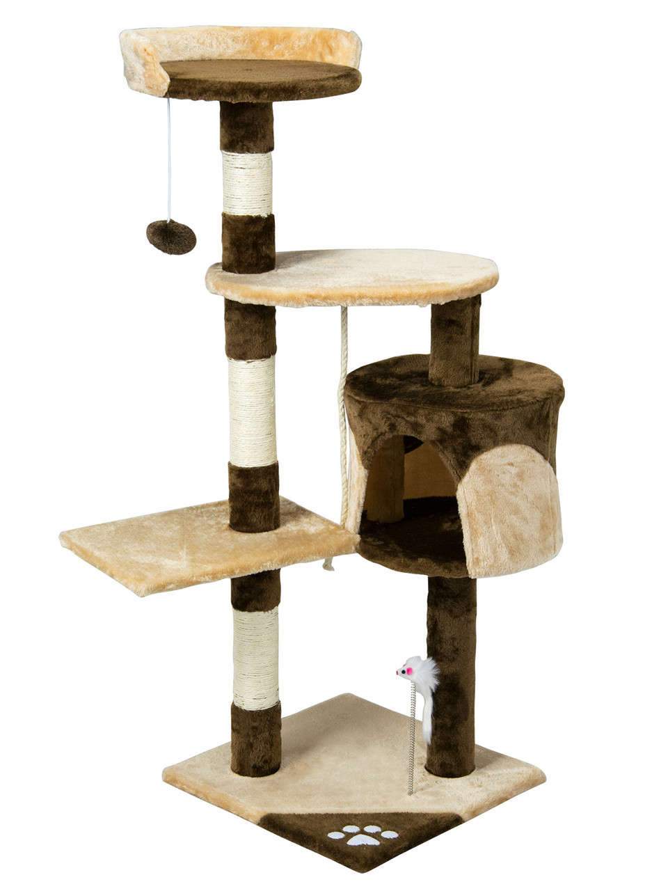 Кігтеточка "Ігровий майданчик" бежево-коричневий Pethaus, 40 x 40 x 112 см;