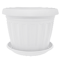 Вазон "Терра" з підст. 12* 9см. (білий)