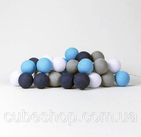 Тайська LED-гірлянда "Sailor blue" (10 кульок) на батарейках, фото 1