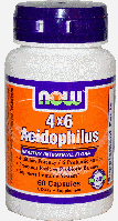 Пробиотики Ацидофилус Now Foods Acidophilus 4 X 6 Powder 60 Caps