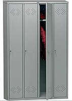 Шкаф металлический для раздевалок и гардеробов, шкаф для переодевания Практик LS-41 (4-хсекционный)