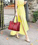 Набір жіночих сумок білий 3в1 з екошкіри, фото 7