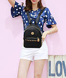 Рюкзак жіночий міні для дівчат з екошкіри (чорний), фото 2