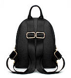Рюкзак жіночий міні для дівчат з екошкіри (чорний), фото 5
