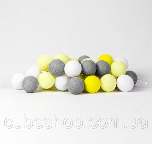 Тайська LED-гірлянда "Yellow-Stone" (10 кульок) на батарейках