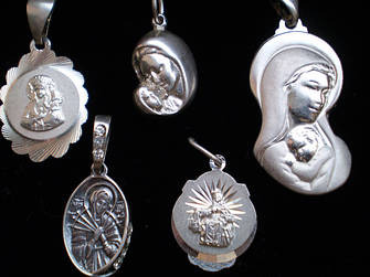 Іконки , ладанки срібні