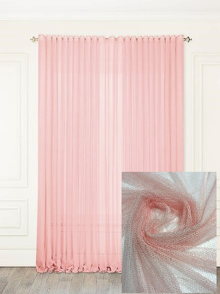 Тюль сітка Арктика Лосось, готова тюль 3м