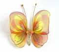 Декоративная бабочка маленькая желто-рыжая аксессуар для штор и тюлей 12*9 см