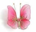 Декоративний метелик маленький кораловий аксесуар для весілля 12*9 см