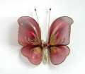 Декоративний метелик маленький для штор і тюлей червона смугаста 12*9 см