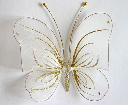 Декоративний метелик великий для штор і тюлей аксесуари біла