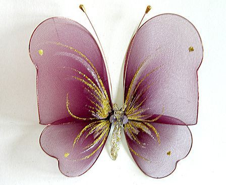 Декоративная бабочка большая для штор и тюлей бордовая - фото 1 - id-p64562293