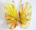 Декоративний метелик для штор і тюлів великий жовто-руда 20*18 см