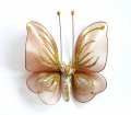 Декоративная бабочка для штор и тюлей аксессуар маленькая полосатая бежевая 12*9 см - фото 1 - id-p63378169