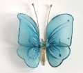 Декоративний метелик маленький блакитний аксесуар для штор і тюлей 12*9 см
